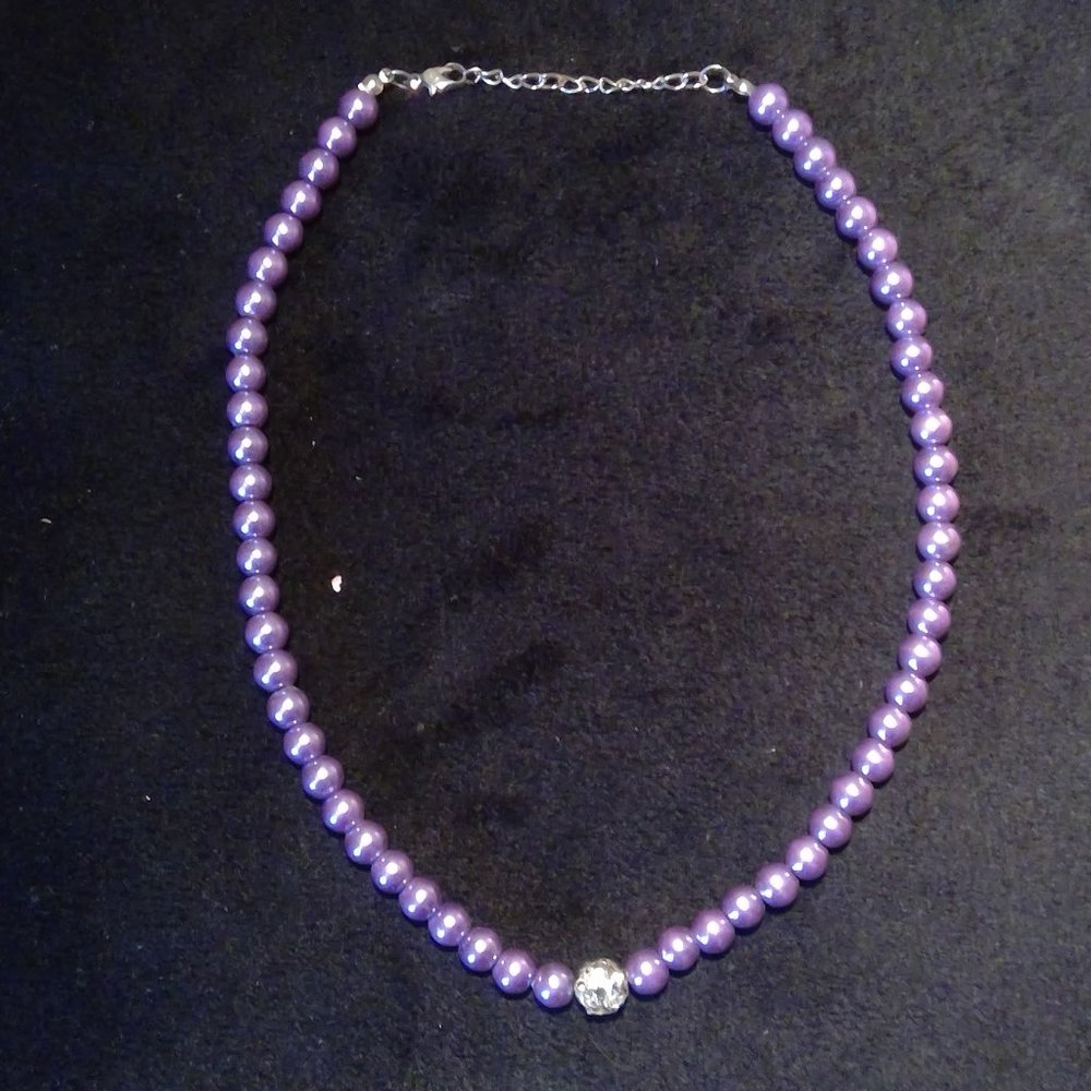 Purple faux pearls